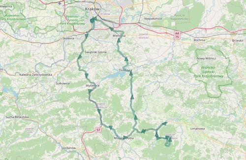 Widok ścieżki stworzonej na mapie